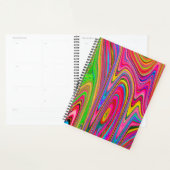 Trippy Geel, Rood en Blauw Abstract Groovy Kunst Planner (Display)