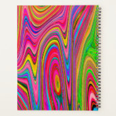 Trippy Geel, Rood en Blauw Abstract Groovy Kunst Planner (Achterkant)