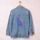 Trippy Geometrische Kattenkunst Denim Jacket (Hangar)