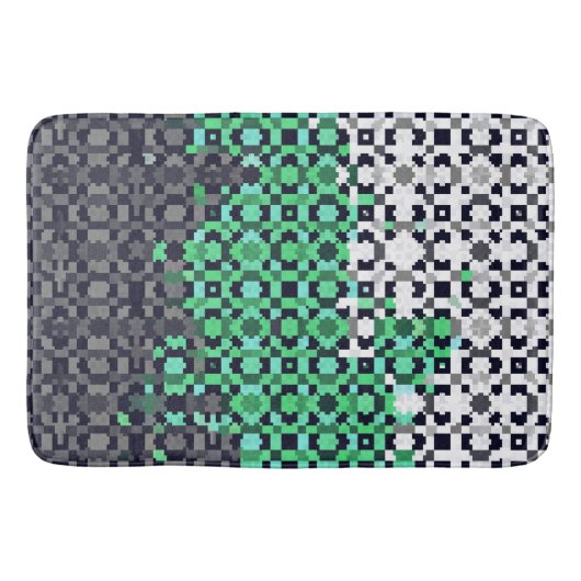 Trippy Gepixelde Abstract Neutrois Pride Vlag Badmat (Voorkant)