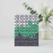 Trippy Gepixelde Abstract Neutrois Pride Vlag Briefkaart (Staand voorkant)