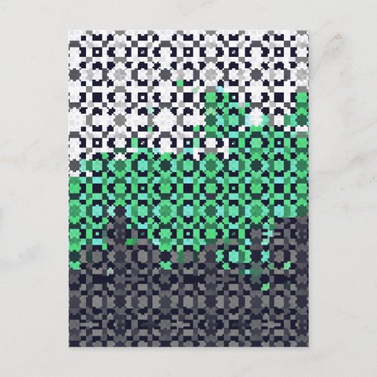 Trippy Gepixelde Abstract Neutrois Pride Vlag Briefkaart (Voorkant)