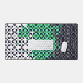 Trippy Gepixelde Abstract Neutrois Pride Vlag Bureaumat (Keyboard & Muis)