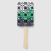 Trippy Gepixelde Abstract Neutrois Pride Vlag Handwaaier (Achterkant)