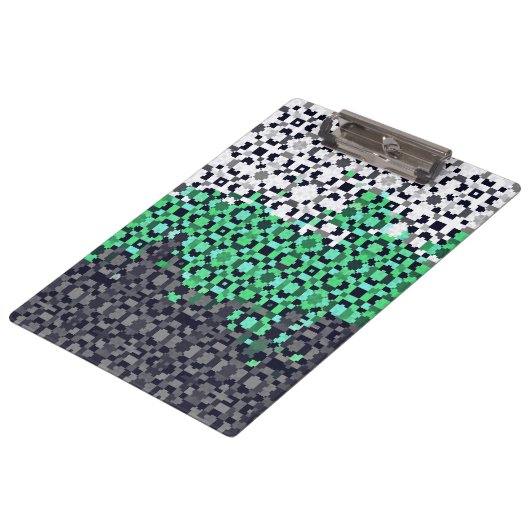 Trippy Gepixelde Abstract Neutrois Pride Vlag Klembord (Gekanteld)