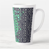 Trippy Gepixelde Abstract Neutrois Pride Vlag Latte Mok (Rechts)