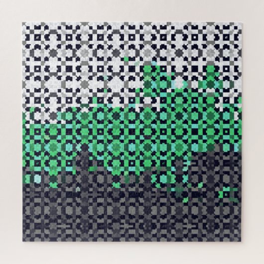 Trippy Gepixelde Abstract Neutrois Pride Vlag Legpuzzel (Verticaal)