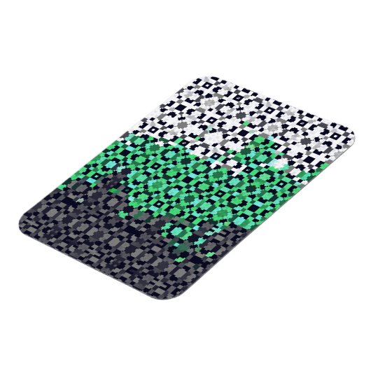 Trippy Gepixelde Abstract Neutrois Pride Vlag Magneet (Linkerzijde)