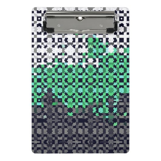 Trippy Gepixelde Abstract Neutrois Pride Vlag Mini Klembord (Voorkant)