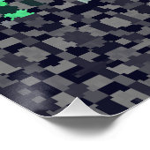 Trippy Gepixelde Abstract Neutrois Pride Vlag Perfect Poster (Hoek)