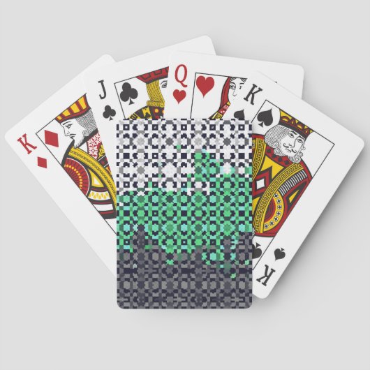 Trippy Gepixelde Abstract Neutrois Pride Vlag Pokerkaarten (Achterkant)