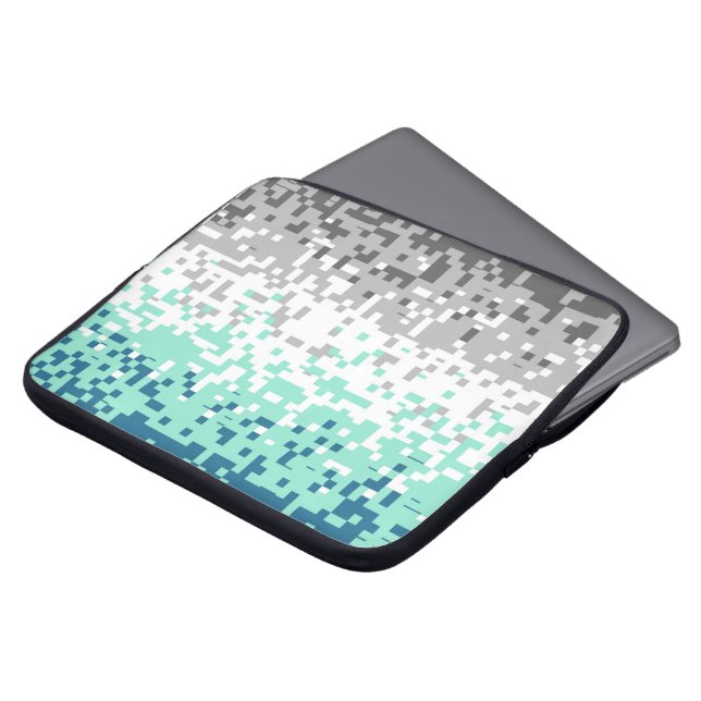 Trippy Gepixelde Abstracte Frayromantische Pride V Laptop Sleeve (Voorkant top)
