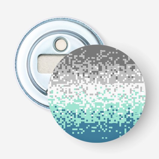 Trippy Gepixelde Abstracte Frayromantische Pridevl Button Flesopener (Voorkant)