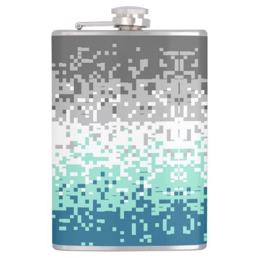 Trippy Gepixelde Abstracte Frayromantische Pridevl Heupfles (Voorkant)