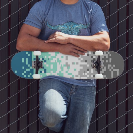 Trippy Gepixelde Abstracte Frayromantische Pridevl Persoonlijk Skateboard (Buiten 3)
