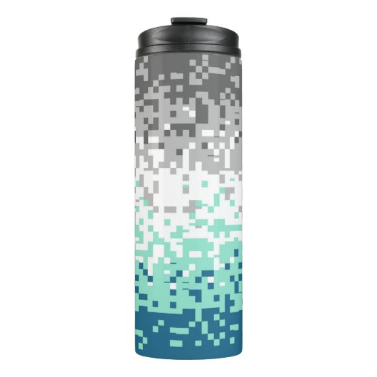 Trippy Gepixelde Abstracte Frayromantische Pridevl Thermosbeker (Voorkant)