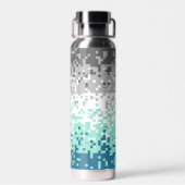 Trippy Gepixelde Abstracte Frayromantische Pridevl Waterfles (Achterkant)