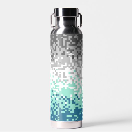 Trippy Gepixelde Abstracte Frayromantische Pridevl Waterfles (Voorkant)