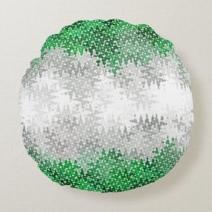 Trippy Golvende Abstracte Grayromantische Pride Vl Rond Kussen