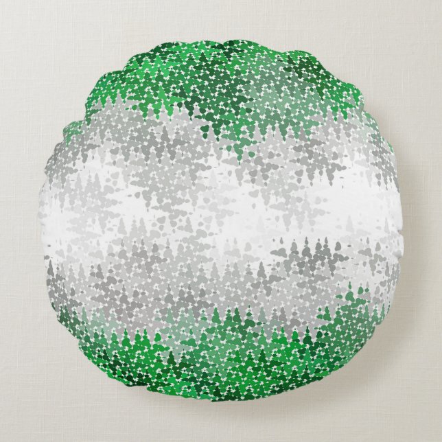 Trippy Golvende Abstracte Grayromantische Pride Vl Rond Kussen (Voorkant)