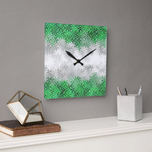 Trippy Golvende Abstracte Grayromantische Pride Vl Vierkante Klok
