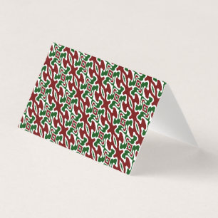 Trippy Golvende Retro Mod Kerst Streep Patroon Kaart
