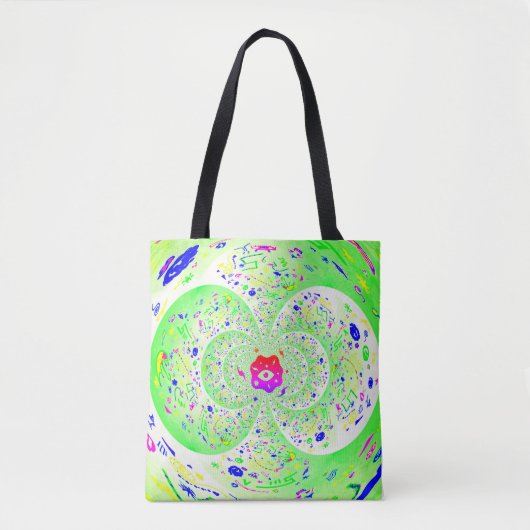 Trippy Green Tote Bag (Voorkant)