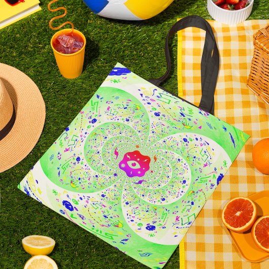 Trippy Green Tote Bag