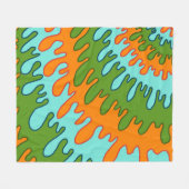 Trippy Groen Sinaasappel Vloeibare Drip Stripe Y2K Fleece Deken (Voorkant (Horizontaal))