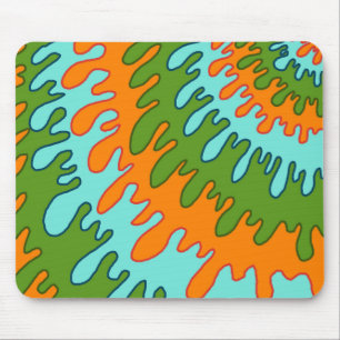 Trippy Groen Sinaasappel Vloeibare Drip Stripe Y2K Muismat
