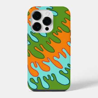 Trippy groene oranje vloeibare druppelstreep Y2K-p iPhone 14 Plus Hoesje
