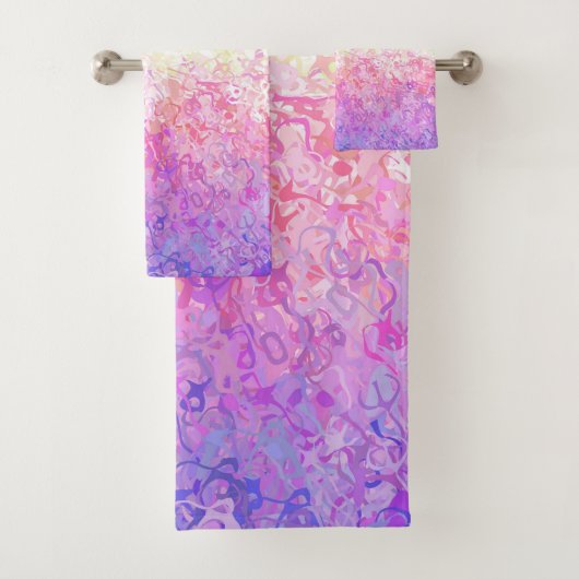 Trippy Groovy Boho Abstract Genderdoe Pride Vlag Bad Handdoek (Insitu)