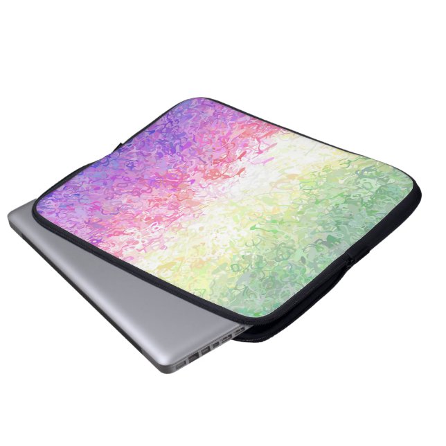 Trippy Groovy Boho Abstract Genderdoe Pride Vlag Laptop Sleeve (Voorkant onderkant)