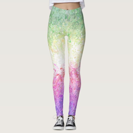 Trippy Groovy Boho Abstract Genderdoe Pride Vlag Leggings (Voorkant)