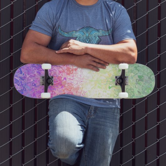 Trippy Groovy Boho Abstract Genderdoe Pride Vlag Persoonlijk Skateboard (Buiten 3)