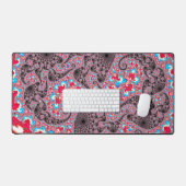 Trippy Groovy Boho Hippie Spiraal Fractale Kunst Bureaumat (Keyboard & Muis)