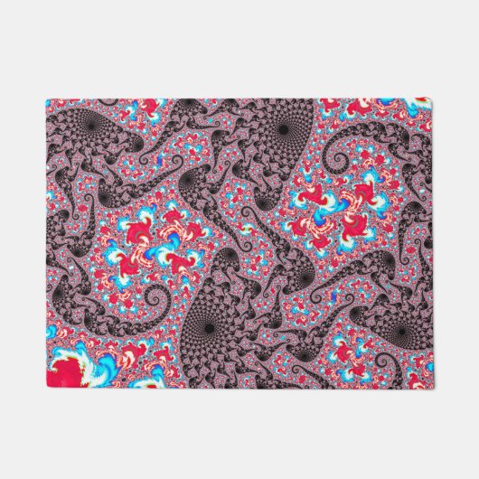 Trippy Groovy Boho Hippie Spiraal Fractale Kunst Deurmat (Voorkant)