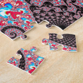Trippy Groovy Boho Hippie Spiraal Fractale Kunst Legpuzzel (Zijkant)