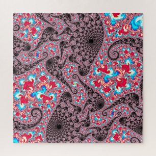 Trippy Groovy Boho Hippie Spiraal Fractale Kunst Legpuzzel