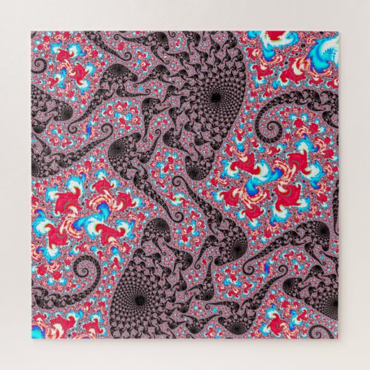 Trippy Groovy Boho Hippie Spiraal Fractale Kunst Legpuzzel (Verticaal)