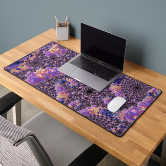 Trippy Groovy Boho Kleurrijke Juweeltoon Fractale  Bureaumat
