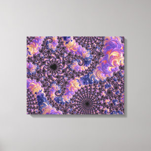 Trippy Groovy Boho Kleurrijke Juweeltoon Fractale Canvas Afdruk