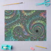 Trippy Groovy Colorful Jewel Tone Fractal Art Tissuepapier (Craft)