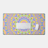 Trippy Groovy Funky Hippie Kleurrijke Neon Mandala Bureaumat (Keyboard & Muis)