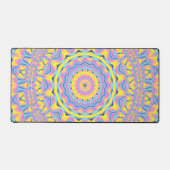 Trippy Groovy Funky Hippie Kleurrijke Neon Mandala Bureaumat (Voorkant)