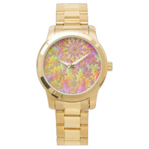 Trippy Groovy Funky Psychedelic Fractal Burst Horloge