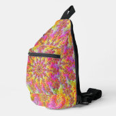 Trippy Groovy Funky Psychedelic Fractal Burst Sling Bag (Rechterhoek)