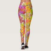 Trippy Groovy Funky Psychedelische Fractal Uitbars Leggings (Achterkant)