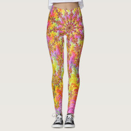 Trippy Groovy Funky Psychedelische Fractal Uitbars Leggings