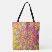 Trippy Groovy Funky Psychedelische Fractale Uitbar Tote Bag (Voorkant)